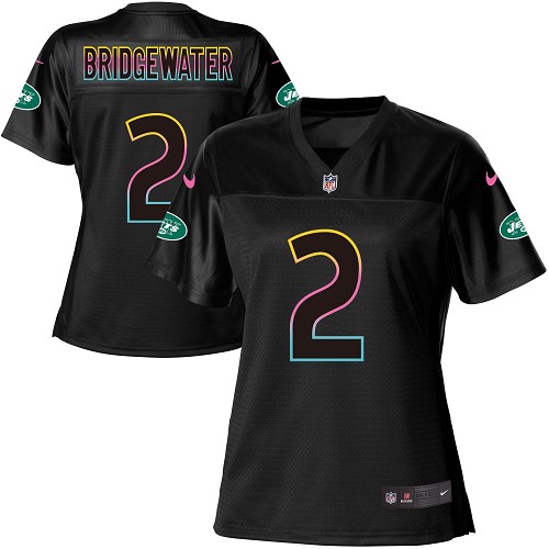 Nike Jets #2 Teddy Bridgewater Black Women's NFL Fashion Game Jersey Nike Jets #2 Teddy Bridgewater Black Women's NFL Fashion Game Jersey