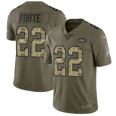 Nike Jets #22 Matt Forte Olive Camo Youth Stitched NFL Limited 2017 Salute to Service Jersey Nike Jets #22 Matt Forte Olive Camo Youth Stitched NFL Limited 2017 Salute to Service Jersey