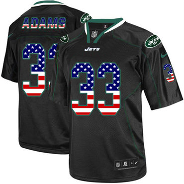 Nike Jets #33 Jamal Adams Black Men's Stitched NFL Elite USA Flag Fashion Jersey Nike Jets #33 Jamal Adams Black Men's Stitched NFL Elite USA Flag Fashion Jersey