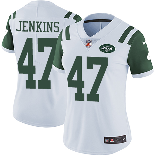 Nike Jets #47 Jordan Jenkins White Women's Stitched NFL Vapor Untouchable Limited Jersey Nike Jets #47 Jordan Jenkins White Women's Stitched NFL Vapor Untouchable Limited Jersey