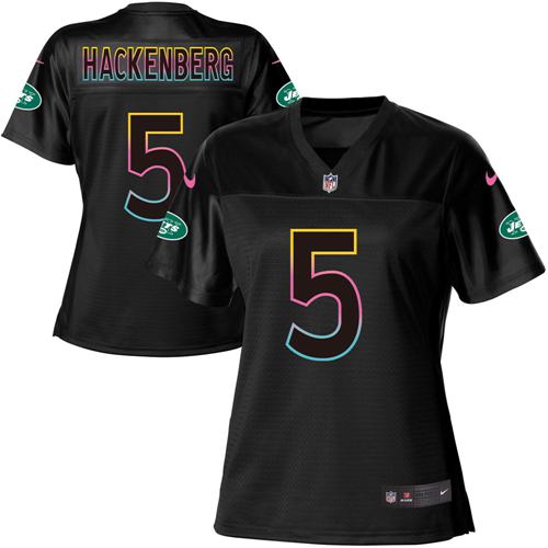 Nike Jets #5 Christian Hackenberg Black Women's NFL Fashion Game Jersey Nike Jets #5 Christian Hackenberg Black Women's NFL Fashion Game Jersey