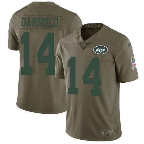 Nike Jets 14 Sam Darnold Olive Youth Salute To Service Limited Jersey Nike Jets 14 Sam Darnold Olive Youth Salute To Service Limited Jersey