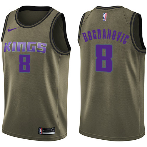 Nike Kings #8 Bogdan Bogdanovic Green NBA Swingman Salute to Service Jersey Nike Kings #8 Bogdan Bogdanovic Green NBA Swingman Salute to Service Jersey