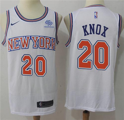 Nike Knicks #20 Kevin Knox White NBA Swingman Hardwood Classics Jersey