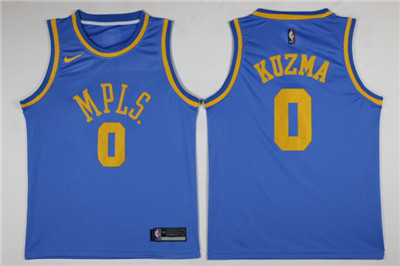 Nike Lakers #0 Kyle Kuzma Light Blue Throwback Swingman Jersey