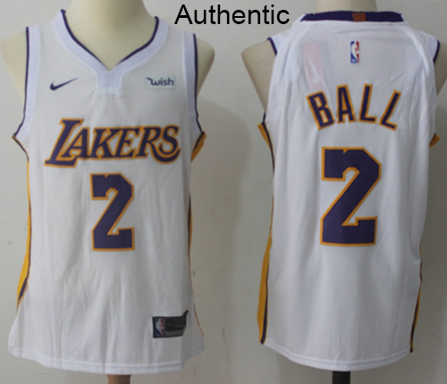 Nike Lakers #2 Lonzo Ball White NBA Authentic Association Edition Jersey Nike Lakers #2 Lonzo Ball White NBA Authentic Association Edition Jersey
