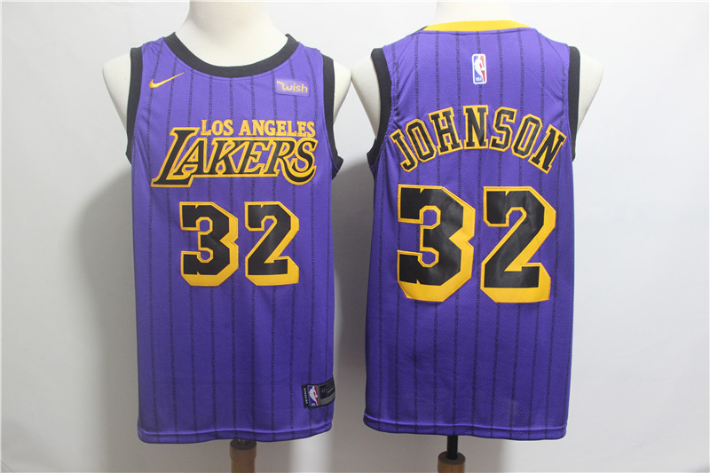 Nike Lakers #32 Shaquille O'Neal Purple NBA Swingman City Edition Jersey