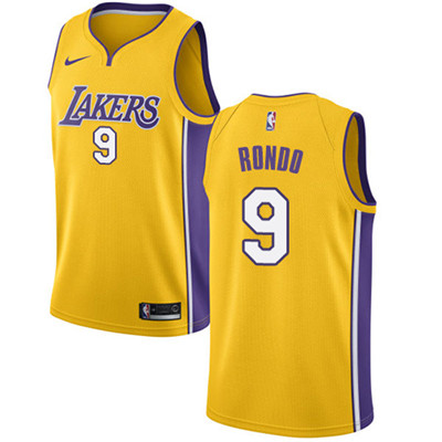 Nike Lakers #9 Rajon Rondo Gold NBA Swingman Icon Edition Jersey