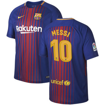 Nike Lionel Messi Barcelona Royal 2017-18 Home Stadium Replica Jersey