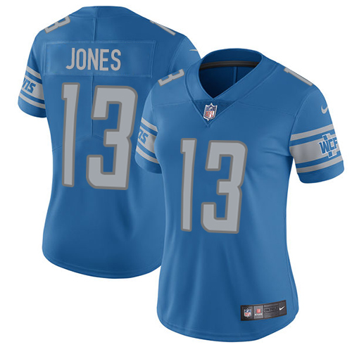 Nike Lions #13 T.J. Jones Light Blue Team Color Women's Stitched NFL Vapor Untouchable Limited Jersey Nike Lions #13 T.J. Jones Light Blue Team Color Women's Stitched NFL Vapor Untouchable Limited Jersey