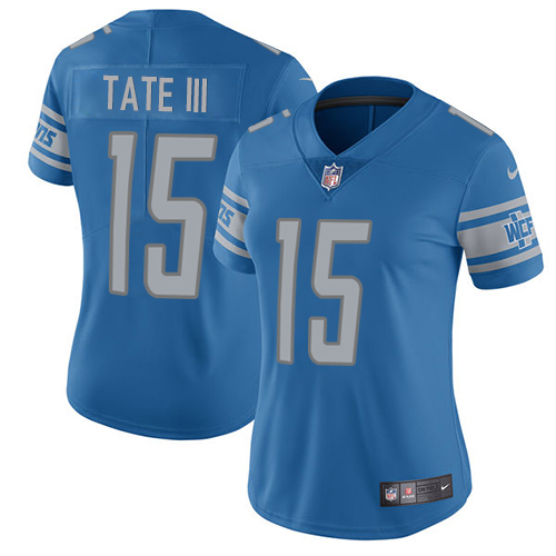 Nike Lions #15 Golden Tate III Light Blue Team Color Women's Stitched NFL Limited Jersey Nike Lions #15 Golden Tate III Light Blue Team Color Women's Stitched NFL Limited Jersey