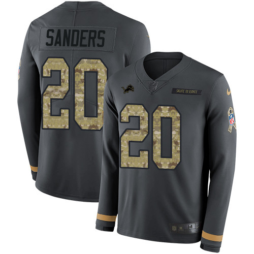 Nike Lions #20 Barry Sanders Anthracite Salute to Service Youth Nike Lions #20 Barry Sanders Anthracite Salute to Service Youth