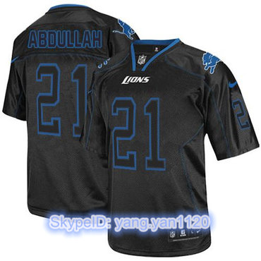 Nike Lions #21 Ameer Abdullah Lights Out Black Men's Stitched NFL Elite Jersey Nike Lions #21 Ameer Abdullah Lights Out Black Men's Stitched NFL Elite Jersey