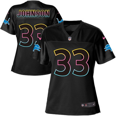 Nike Lions #33 Kerryon Johnson Black Women's NFL Fashion Game Jersey Nike Lions #33 Kerryon Johnson Black Women's NFL Fashion Game Jersey