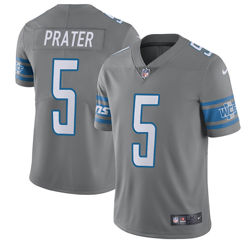 Nike Lions #5 Matt Prater Gray Youth Stitched NFL Limited Rush Jersey Nike Lions #5 Matt Prater Gray Youth Stitched NFL Limited Rush Jersey