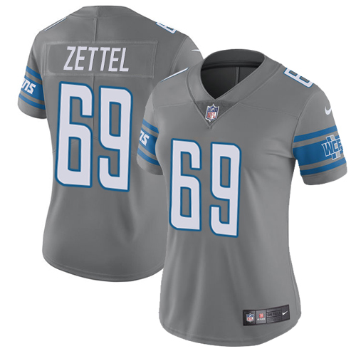 Nike Lions #69 Anthony Zettel Gray Women's Stitched NFL Limited Rush Jersey Nike Lions #69 Anthony Zettel Gray Women's Stitched NFL Limited Rush Jersey