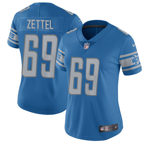 Nike Lions #69 Anthony Zettel Light Blue Team Color Women's Stitched NFL Vapor Untouchable Limited Jersey Nike Lions #69 Anthony Zettel Light Blue Team Color Women's Stitched NFL Vapor Untouchable Limited Jersey