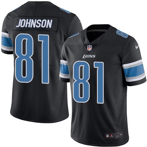 Nike Lions #81 Calvin Johnson Black Youth Stitched NFL Limited Rush Jersey Nike Lions #81 Calvin Johnson Black Youth Stitched NFL Limited Rush Jersey