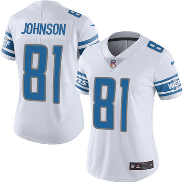 Nike Lions #81 Calvin Johnson White Women's Stitched NFL Limited Jersey Nike Lions #81 Calvin Johnson White Women's Stitched NFL Limited Jersey
