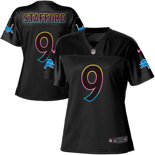 Nike Lions #9 Matthew Stafford Black Women's NFL Fashion Game Jersey Nike Lions #9 Matthew Stafford Black Women's NFL Fashion Game Jersey
