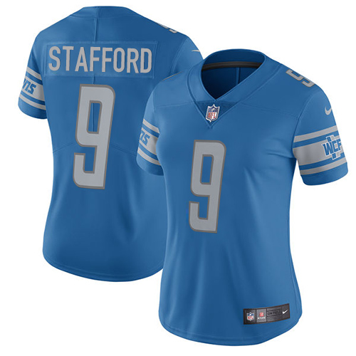 Nike Lions #9 Matthew Stafford Light Blue Team Color Women's Stitched NFL Limited Jersey Nike Lions #9 Matthew Stafford Light Blue Team Color Women's Stitched NFL Limited Jersey