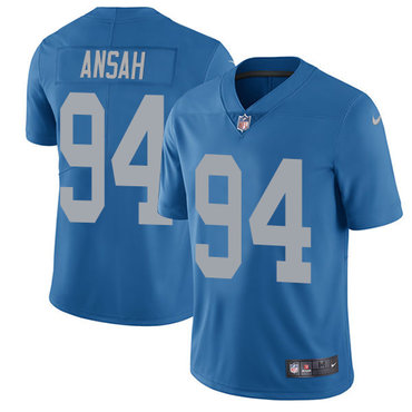 Nike Lions #94 Ziggy Ansah Blue Throwback Men's Stitched NFL Vapor Untouchable Limited Jersey Nike Lions #94 Ziggy Ansah Blue Throwback Men's Stitched NFL Vapor Untouchable Limited Jersey
