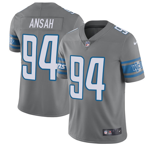 Nike Lions #94 Ziggy Ansah Gray Youth Stitched NFL Limited Rush Jersey Nike Lions #94 Ziggy Ansah Gray Youth Stitched NFL Limited Rush Jersey