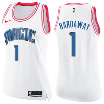 Nike Magic #1 Penny Hardaway White Pink Women's NBA Swingman Fashion Jersey
