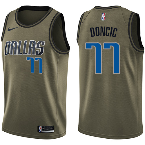 Nike Mavericks #77 Luka Doncic Green NBA Swingman Salute to Service Jersey Nike Mavericks #77 Luka Doncic Green NBA Swingman Salute to Service Jersey