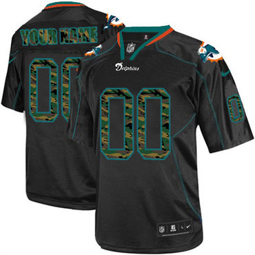 Nike Miami Dolphins Customized Elite Camo Black Jerseys