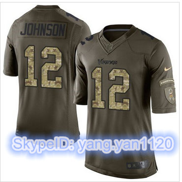 Nike Minnesota Vikings #12 Charles Johnson Green Men's Stitched NFL Limited Salute to Service Jersey