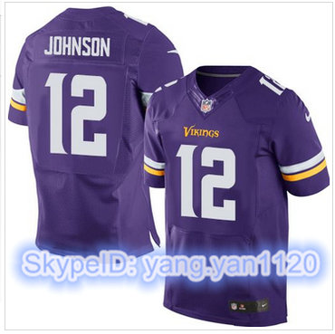 Nike Minnesota Vikings #12 Charles Johnson Purple Team Color Men's Stitched NFL Elite Jersey