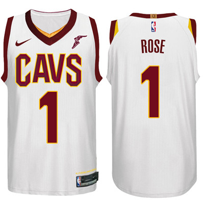 Nike NBA Cleveland Cavaliers #1 Derrick Rose Jersey 2017 18 New Season White Jersey