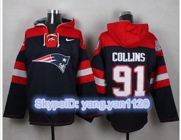 Nike New England Patriots #91 Jamie Collins Navy Blue Player Pullover NFL Hoodie Nike New England Patriots #91 Jamie Collins Navy Blue Player Pullover NFL Hoodie