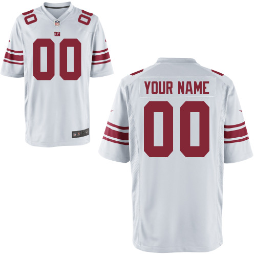 Nike New York Giants Customized Game White Jerseys