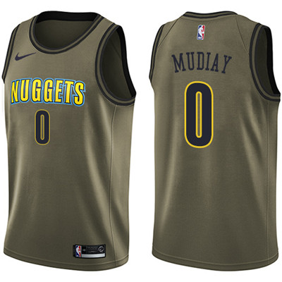 Nike Nuggets #0 Emmanuel Mudiay Green Salute to Service Youth NBA Swingman Jersey