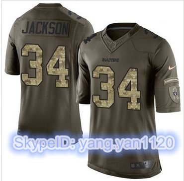 Nike Oakland Raiders #34 Bo Jackson Green Men's Stitched NFL Limited Salute to Service Jersey Nike Oakland Raiders #34 Bo Jackson Green Men's Stitched NFL Limited Salute to Service Jersey