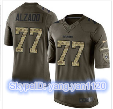Nike Oakland Raiders #77 Lyle Alzado Green Men's Stitched NFL Limited Salute to Service Jersey