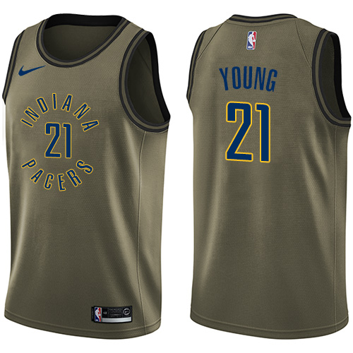 Nike Pacers #21 Thaddeus Young Green Salute to Service NBA Swingman Jersey Nike Pacers #21 Thaddeus Young Green Salute to Service NBA Swingman Jersey