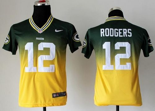 Nike Packers #12 Aaron Rodgers Green Gold Youth Stitched NFL Elite Fadeaway Fashion Jersey Nike Packers #12 Aaron Rodgers Green Gold Youth Stitched NFL Elite Fadeaway Fashion Jersey