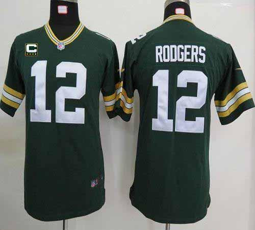 Nike Packers #12 Aaron Rodgers Green Team Color With C Patch Youth Stitched NFL Elite Jersey Nike Packers #12 Aaron Rodgers Green Team Color With C Patch Youth Stitched NFL Elite Jersey