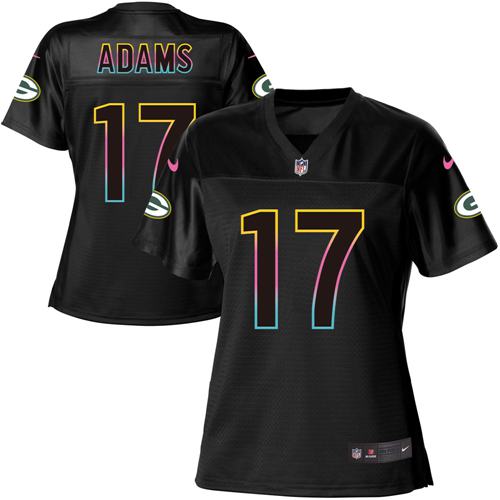 Nike Packers #17 Davante Adams Black Women's NFL Fashion Game Jersey Nike Packers #17 Davante Adams Black Women's NFL Fashion Game Jersey