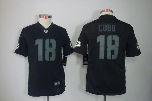 Nike Packers #18 Randall Cobb Black Impact Youth Stitched NFL Limited Jersey Nike Packers #18 Randall Cobb Black Impact Youth Stitched NFL Limited Jersey