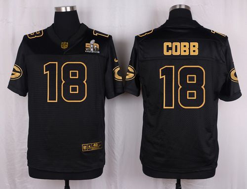 Nike Packers #18 Randall Cobb Black Men's Stitched NFL Elite Pro Line Gold Collection Jersey Nike Packers #18 Randall Cobb Black Men's Stitched NFL Elite Pro Line Gold Collection Jersey