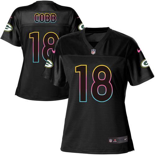 Nike Packers #18 Randall Cobb Black Women's NFL Fashion Game Jersey Nike Packers #18 Randall Cobb Black Women's NFL Fashion Game Jersey