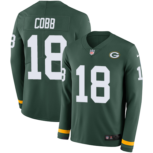 Nike Packers #18 Randall Cobb Green Team Color Men's Stitched NFL Limited Therma Long Sleeve Jersey Nike Packers #18 Randall Cobb Green Team Color Men's Stitched NFL Limited Therma Long Sleeve Jersey