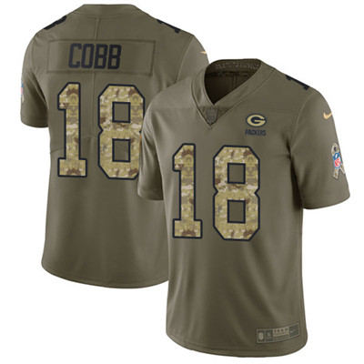 Nike Packers #18 Randall Cobb Olive Camo Youth Stitched NFL Limited 2017 Salute to Service Jersey