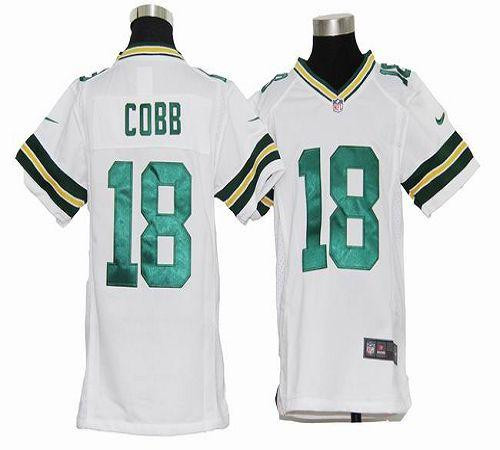 Nike Packers #18 Randall Cobb White Youth Stitched NFL Elite Jersey