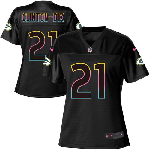 Nike Packers #21 Ha Ha Clinton-Dix Black Women's NFL Fashion Game Jersey