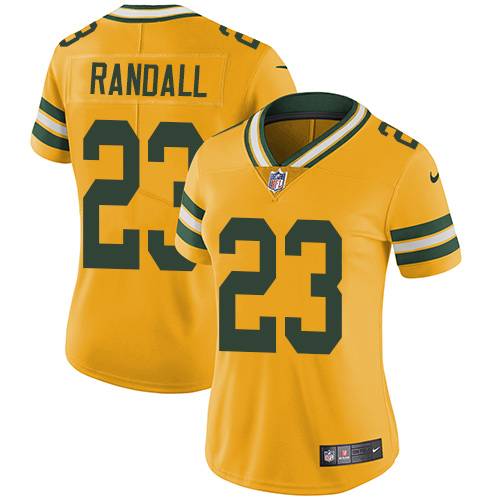 Nike Packers #23 Damarious Randall Yellow Women's Stitched NFL Limited Rush Jersey Nike Packers #23 Damarious Randall Yellow Women's Stitched NFL Limited Rush Jersey